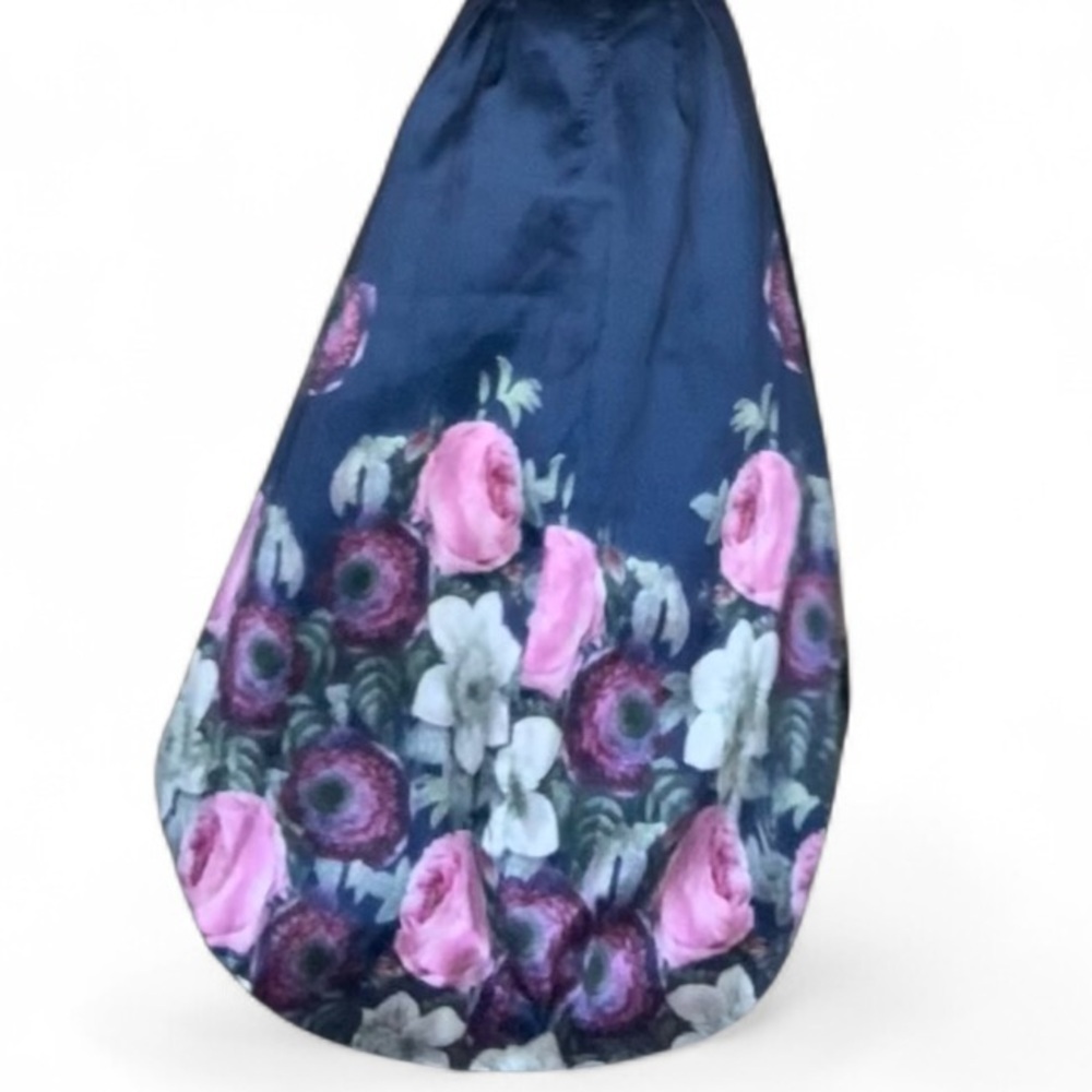 Chi Chi London Navy Floral High Low Dress - Small - Picture 9 of 15